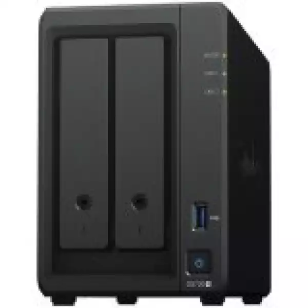 Synology DiskStation DS720+,Tower,2-bays 3.5'' SATA HDD/SSD, 2 x M.2 2280 NVMe SSD slots, CPU 4-core 2.0(base) /2.7 (burst) GHz; 2 GB DDR4 non-ECC; 2 x RJ-45 1GbE LAN Port; 2 x USB 3.0; eSATA port;1.51 kg;3yr warranty