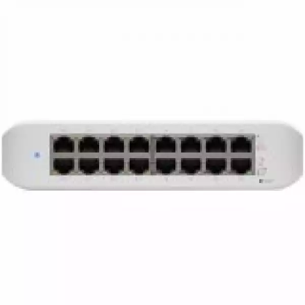 UBIQUITI Lite 16 PoE; (8) GbE PoE+, (8) GbE ports; 45W total PoE availability; Wall mountable.