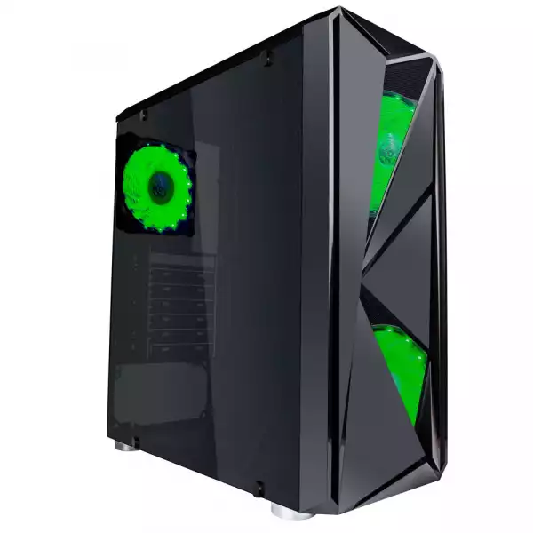 1stPlayer компютърна кутия Gaming Case ATX - F4 GREEN - 3 Fans included