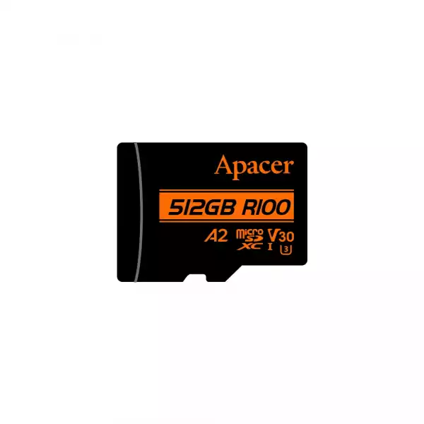 Apacer карта памет microSDXC 512GB UHS-I U3 V30 A2 Class 10, Adapter - AP512GMCSX10U8-R