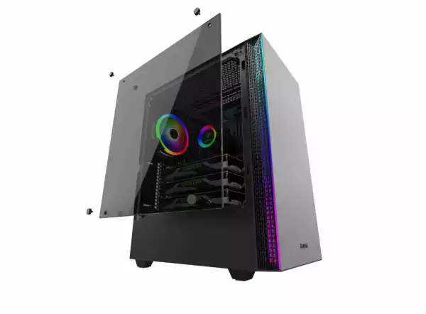 Gamdias кутия Case ATX - MARS E1 - aRGB, Tempered Glass