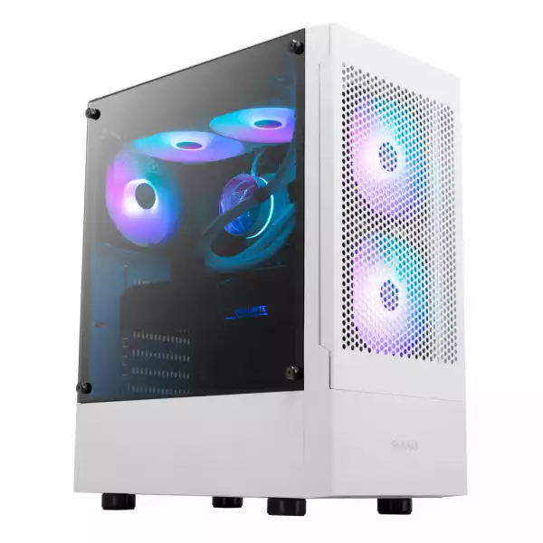 Gamdias кутия Case ATX - TALOS E3 White - aRGB, Tempered Glass