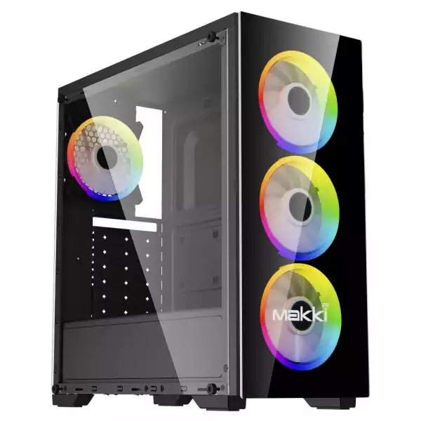 Makki кутия за компютър Case ATX A72 aRGB - Remote/4 Fans