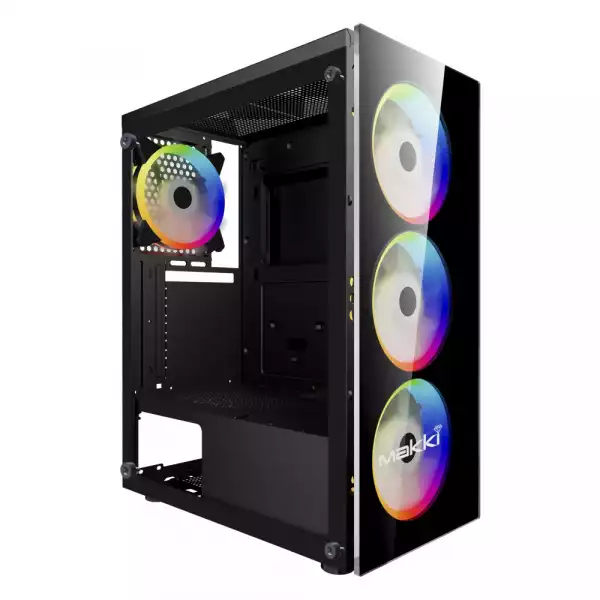 Makki кутия за компютър Case ATX L10 aRGB - Remote/4 Fans