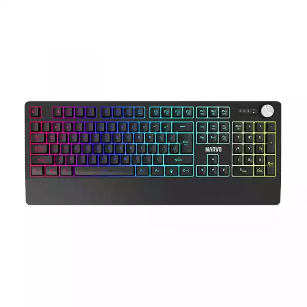 Marvo геймърска клавиатура Gaming Keyboard K660 - Wrist support, 104 keys, Anti-ghosting, RGB Backlight