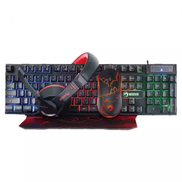 Marvo Геймърски комплект Gaming COMBO CM409 4-in-1 - Keyboard, Mouse, Headset, Mousepad - MARVO-CM409