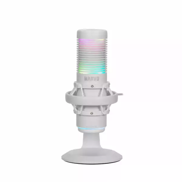 Marvo Геймърски микрофон Gaming USB Microphone Blast 60 White - MIC-07 WH - USB, RGB