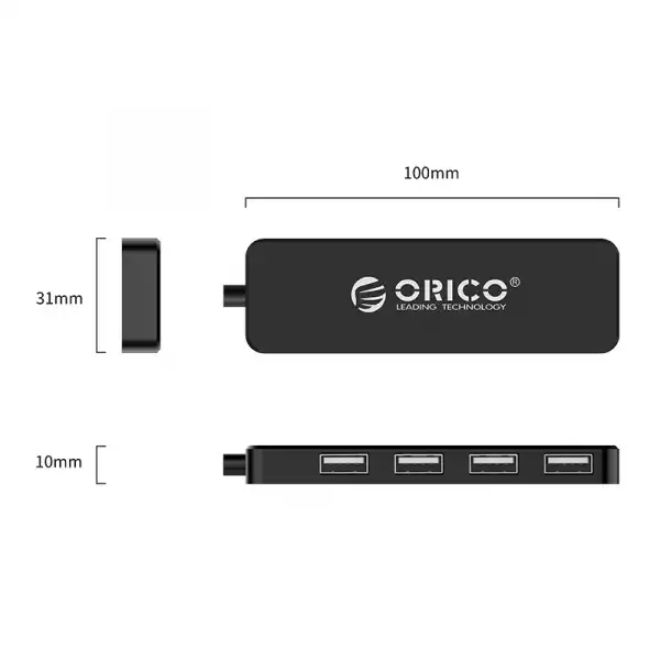 Orico хъб USB2.0 HUB 4 port Black - FL01-BK