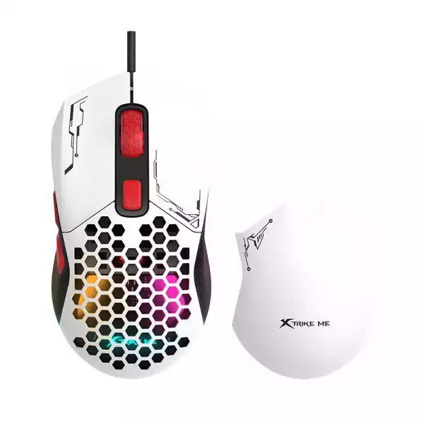 Xtrike ME геймърска мишка Gaming Mouse GM-316W - 7200dpi, Detachable covers, White