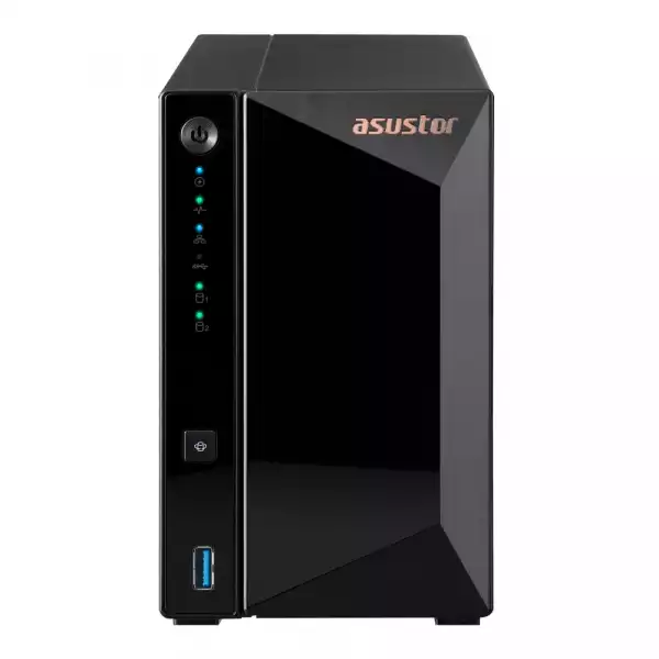 Asustor AS3302T, 2 bay NAS, Realtek RTD1296, Quad-Core, 1.4GHz, 2GB DDR4(not ex.), 2.5GbE x1, USB3.2 Gen1 x3, WOW (Wake on WAN), Ttoolless installation, with hot-swappable tray, hardware encryption, MyArchive, EZ connect, EZ Sync, WoL, System Sleep Mode