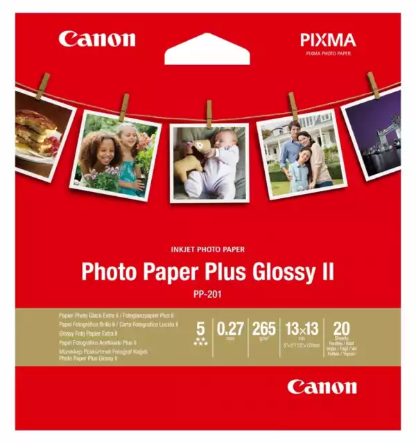 Canon Plus Glossy II PP-201, 5x5", 20 sheets