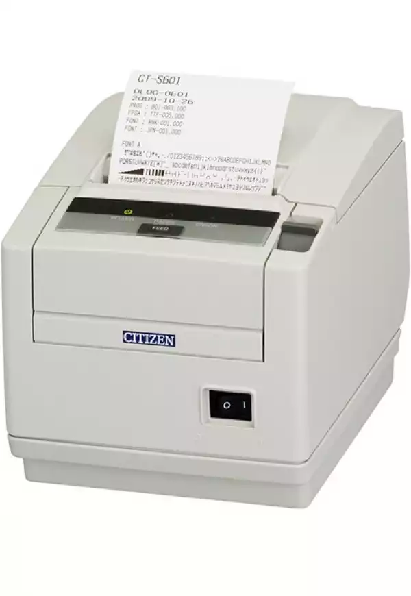 Citizen CT-S601II Printer; Bluetooth interface, Ivory White