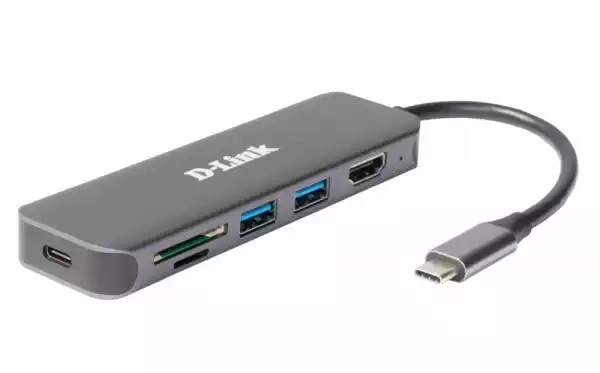 D-Link 6-in-1 USB-C Hub with HDMI/Card Reader/Power Delivery