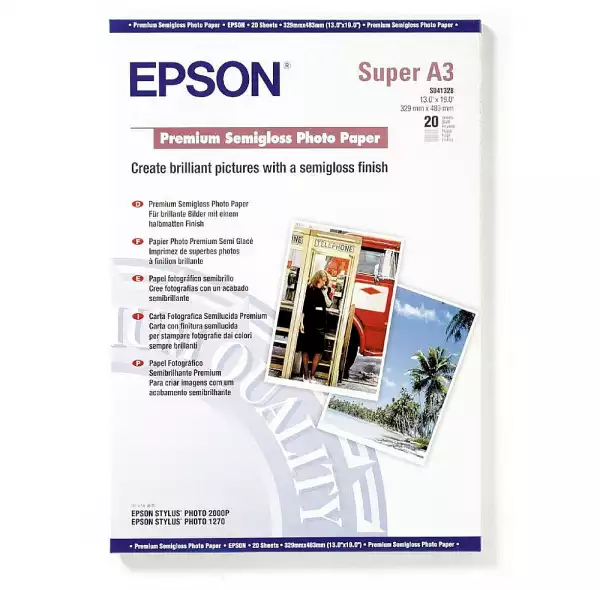 Epson Premium Semigloss Photo Paper, DIN A3+, 251g/m2, 20 Blatt