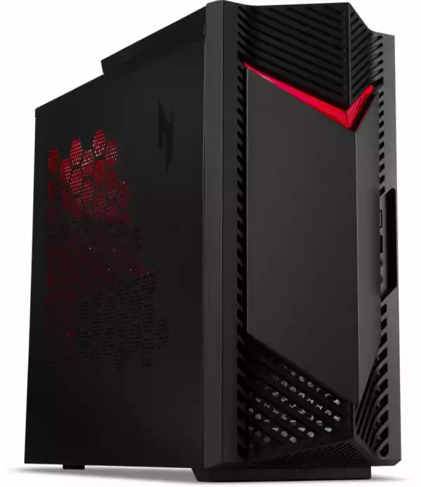 Настолен Компютър Acer Nitro N50-650, i5-13400F (up to 4.6GHz, 20MB), 16GB DDR4 3200MHz (2x8GB), 512GB SSD, M.2 slot free, no DVD, NVIDIA GeForce RTX 4060 8GB, 4*USB 2.0, 2*3.2 USB, Type-C, Audio jacks, GLAN,WiFi AX & BT5.0, 500W PFC, No OS+Acer Nitro VG240YEbmiix, 23.8"