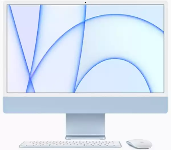Настолен Компютър Apple 24-inch iMac with Retina 4.5K display: Apple M1 chip with 8-core CPU and 8-core GPU, 512GB - Blue