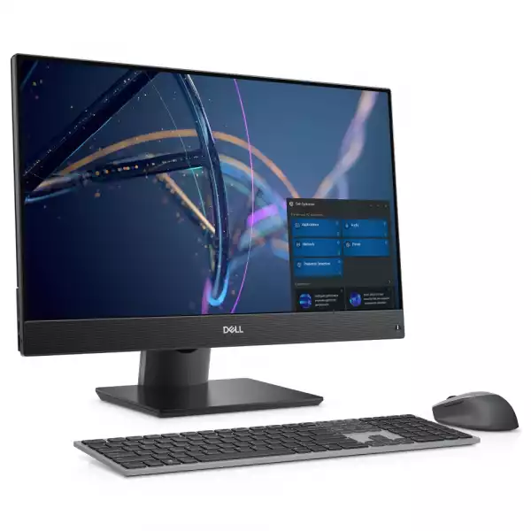 Настолен Компютър Dell Optiplex 5400 AIO, Intel Core i5-12500 (6 Cores/18MB/3.0GHz to 4.6GHz), 23.8" FHD (1920x1080) Non - Touch, 8GB (1x8GB) DDR4, 256GB SSD PCIe M.2, Integrated Graphics, Adj Stand, IR Camera, WiFi 6E, BT, Wireless KB&Mouse, Win 11Pro, 3Y PS