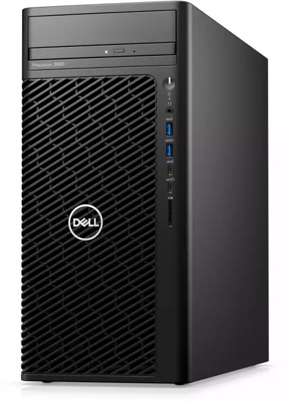 Настолен Компютър Dell Precision 3660 Tower, Intel Core i7-12700K (12 Core, 25M Cache, 3.6 to 5.0GHz), 32GB (2X16GB) 4400MHz UDIMM DDR5, 1TB SSD PCIe M.2, Integrated video, DVD RW, Keyboard&Mouse, 500 W, Windows 11 Pro, 3Yr ProSpt