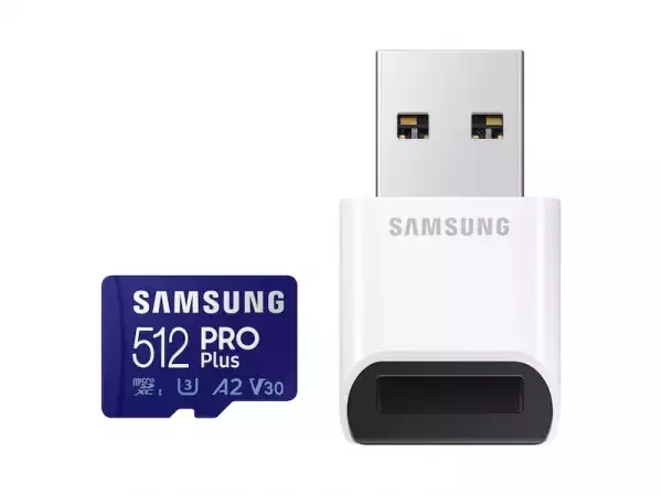 Samsung 512GB Micro SD PRO Plus + Reader, Class10, Read 160MB/s - Write 120MB/s