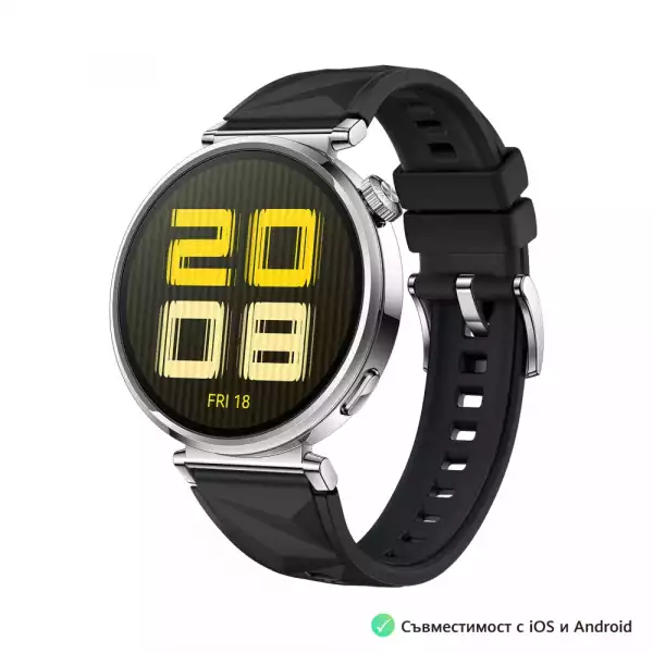 Смартчасовник Huawei Watch GT5 Jana-B19F, 1.32", Amoled 466x466 PPI 352, , BT5.2 BLE/BR/EDR, 5ATM, 524mAh, Screenshot sharing, support message input, message notifications, Battery life up to 7 days, Compatible with iOS and Android devices, Black Fluoroelastomer