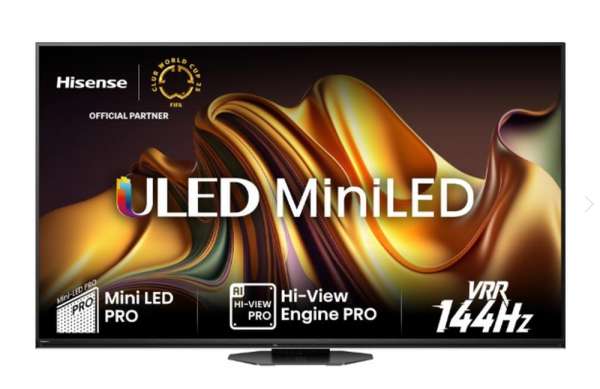 Телевизор Hisense 75" U8NQ, 4K Ultra HD 3840x2160, ULED Pro, FALD, Quantum Dot, 144Hz, IPS, Light Sensor,HDR 10+, HLG, Dolby Vision IQ, Dolby Atmos, Smart TV, WiFi 5GHz, WiFi Direct, BT, Anyview Cast, 4xHDMI, 2xUSB, LAN, CI+, DVB-T2/C/S2, Black