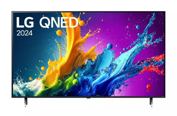 Телевизор LG 50QNED80T3A, 50" 4K QNED HDR Smart TV, 3840x2160, DVB-T2/C/S2, Alpha 5 AI 4K Gen7, HDR 10 PRO, webOS 24 ThinQ, 4K Upscaling, WiFi 5, Voice Controll, Bluetooth 5.1, AirPlay 2, LAN, CI, HDMI, SPDIF, 2 pole Stand , Silver