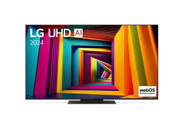 Телевизор LG 55UT91003LA, 55" 4K UltraHD TV 4K (3840 x 2160), DVB-T2/C/S2, webOS 24 Smart TV, ThinQ AI, Alpha 5 AI 4K Gen7, WiFi, HDR10 pro, HLG, ALLM/HGiG, AI Upscaling, AI Sound(Virtual 9.1.2 Up-mix), AirPlay, Quick Card, HDMI eARC, CI, LAN, USB, Bluetooth, Cres