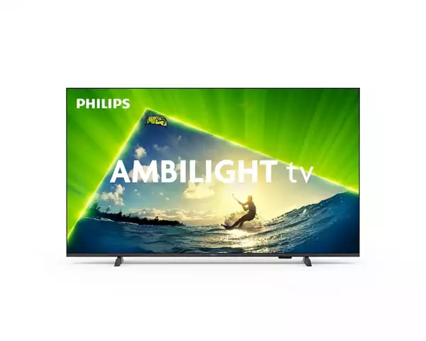 Телевизор Philips 43PUS8209/12, 43" 4K Ultra HD QLED, 3840x2160, DVB-T/T2/T2-HD/C/S/S2, 60Hz, Ambilight 3, Pixel Precise UHD, HDR+, Titan OS, Dolby Atmos, VRR, 3*HDMI, 2*USB, 802.11n, 20W RMS, Black