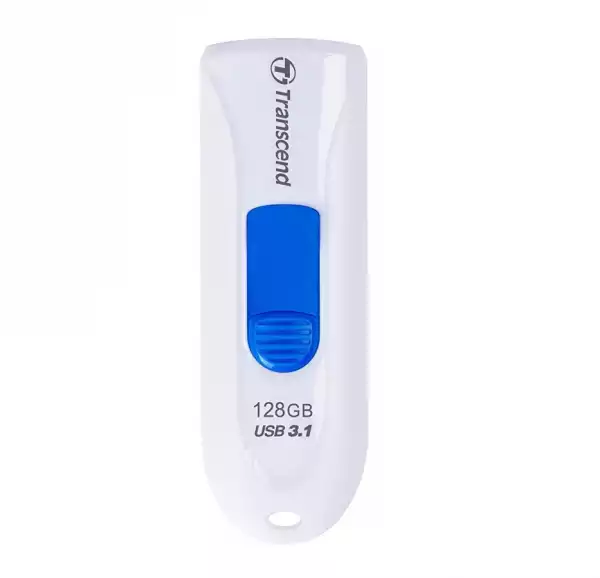 Transcend 128GB, USB3.1, Pen Drive, Capless, White