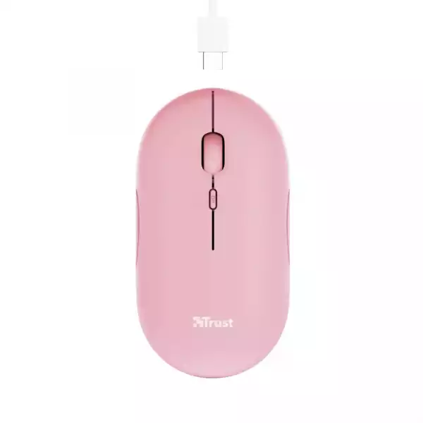 TRUST Puck Wireless & BT Rechargeable Mouse Pink