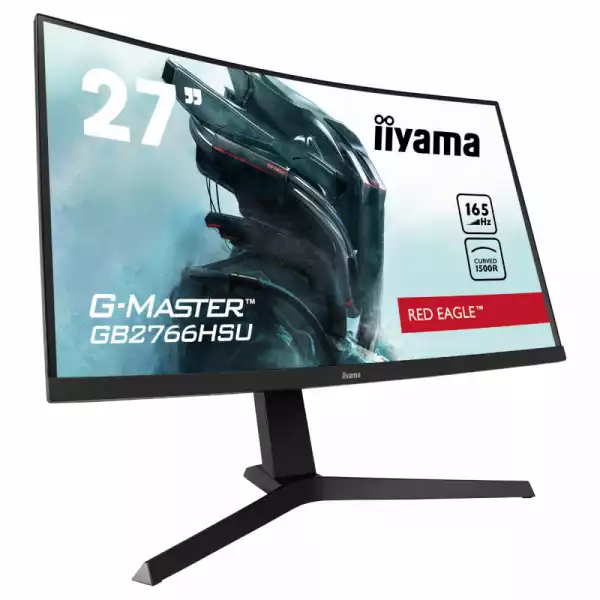 Геймърски Монитор IIYAMA GB2766HSU-B1 27 inch Game monitor, Curved, VA LED Panel, 1920x1080, 2xHDMI, Displayport, USB, 165Hz, 1ms, 250cd/m2, Flickerfree, speakers, Height adjustment