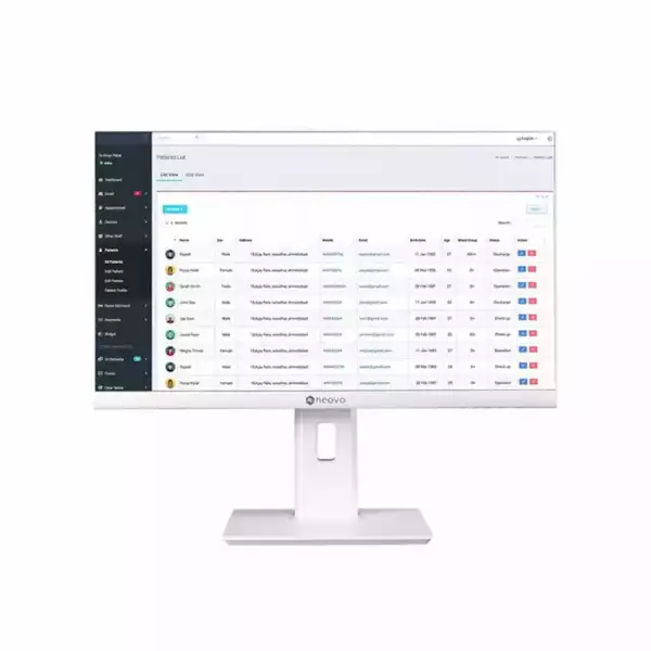 Монитор AG Neovo ME-2401, 23.8", Clinical review monitor, IPS panel, FHD 1920x1080, 250cd/m2, 20,000,000:1 DCR, 5ms, AG, 3H, HDMI, DisplayPort, Audio Out, Speakers, External power, HAS, Swivel, Tilt, Pivot, VESA 100, White