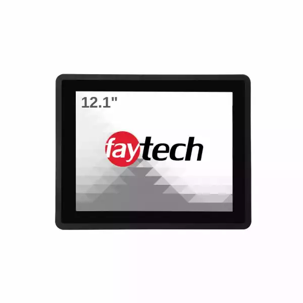 Монитор Faytech 1010502505 FT121TMCAPHBOB, 12.1", Optically bonded, 10-pt Projected Capacitive, IP65, LED, AG, 7H, 1024 x 768px, 1000 cd/m2, 700:1, 25 / 10ms, All-in-one-cable ( HDMI, 1x USB-Touch, 1x 8-36V DC-In ), 5x Clamps support, VESA 100, Black