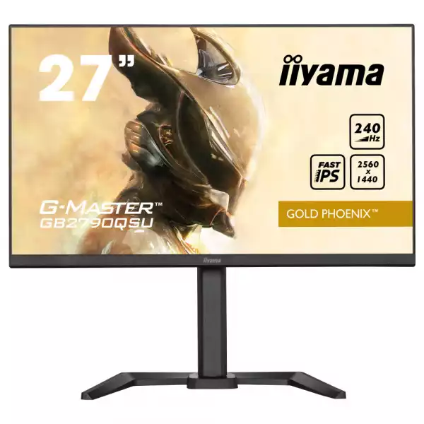 Монитор IIYAMA GB2790QSU-B5, 27", Gaming monitor, Fast IPS LED Panel, AG, 16:9, QHD 2560x1140, 400cd/m2, 1000:1, 80M:1, 1ms, 240Hz, FreeSync Premium, HDR400, Flicker Free, Blue light reducer, HDMI, DisplayPort, 2x USB, Speakers, HAS, Pivot, Tilt, VESA 100, Black