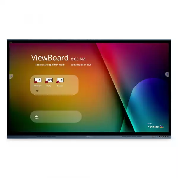 Тъч Дисплей ViewSonic IFP7562 75" 20 points Touch Projective Capacitive, 3840x2160, 16:9, 350 cd/m2, 5000:1, 8ms, 9H, Embedded Player, Dual core A73+Dual coreA53, 3GB, Storage 32GB, Android 8, 4x HDMI, HDMI Out, SPDIF, 5x USB 3.0, USB-C, OPC, RS232, RJ45, Speakers, Black