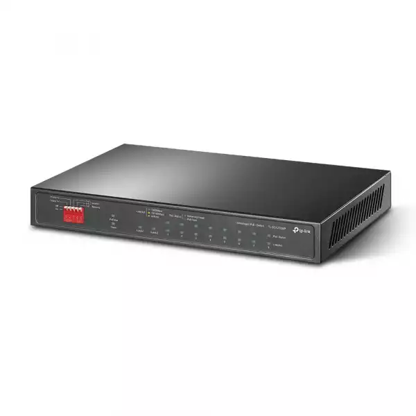 10-портов настолен гигабитен комутатор TP-Link TL-SG1210MP с 8-PoE+ порта и gigabit combo SFP/RJ45 порт