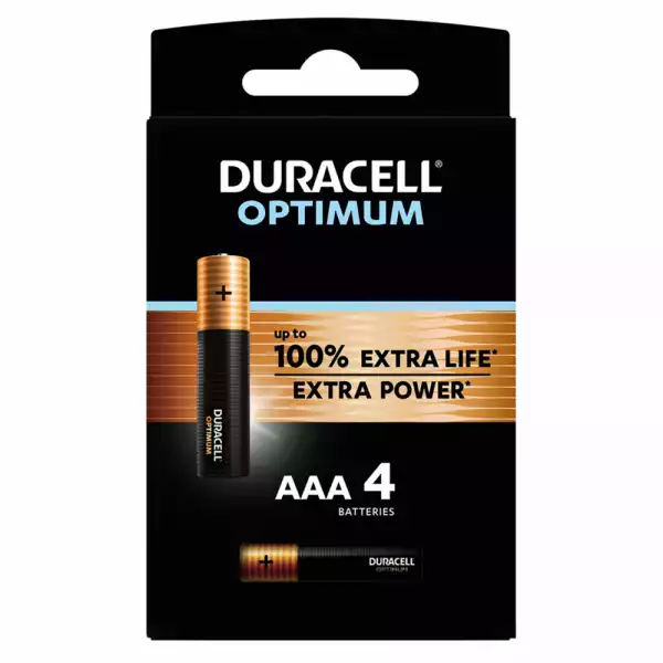 Алкална батерия DURACELL OPTIMUM  MX2400 LR03 AAA /4 бр. в блистер/ 1.5V