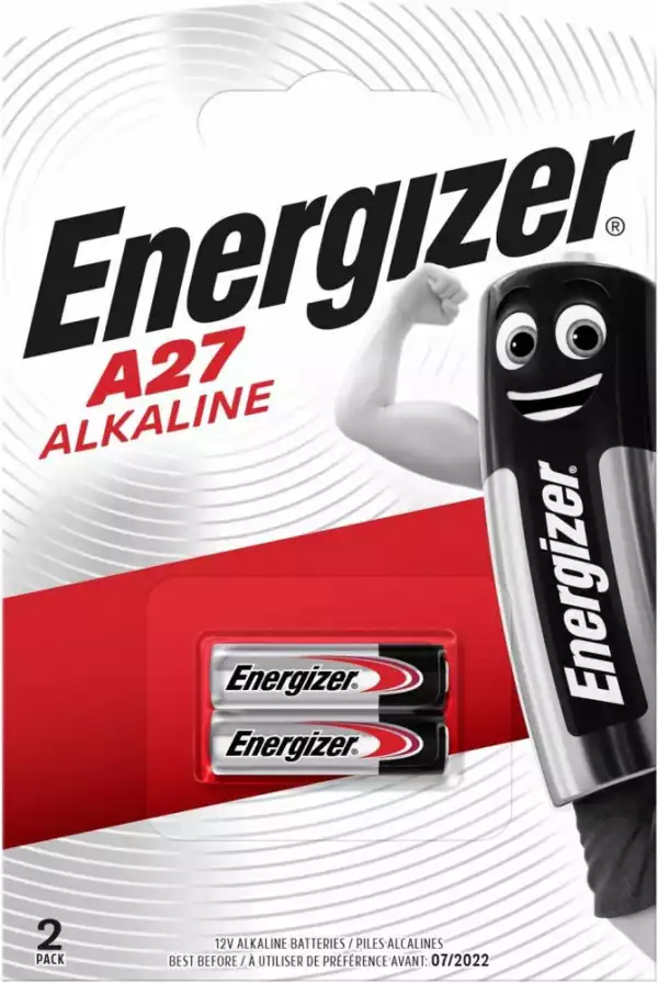 Алкална батерия ENERGIZER 12 V 2 бр. в опаковка за аларми А27 LR27 /цена за 2 батерии/