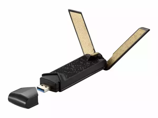 Безжичен адаптер ASUS USB-AX56 Dual Band AX1800 WiFi 6 802.11ax, USB 3.2 Gen1, вградена антена