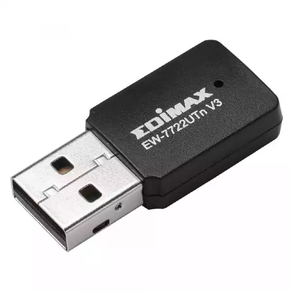 Безжичен мини адаптер EDIMAX EW-7722UTN V3, USB, Realtek, 2.4Ghz, 802.11n/g/b