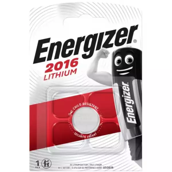 Бутонна батерия литиева ENERGIZER CR2016, 3V, 1 бр. в блистер