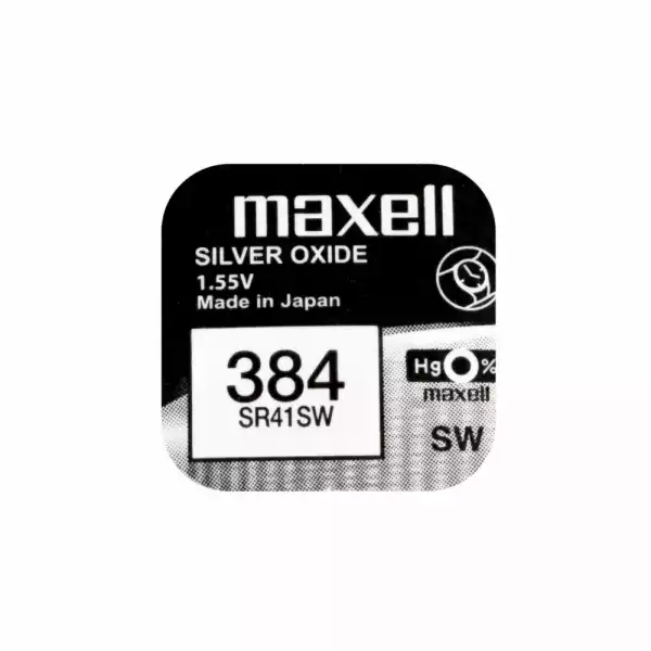 Бутонна батерия сребърна MAXELL SR41 SW /384/ AG3   1.55V