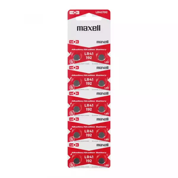 Бутонна микроалкална батерия LR41 /AG3/  10 бр./pack  цена за 1 бр.  MAXELL