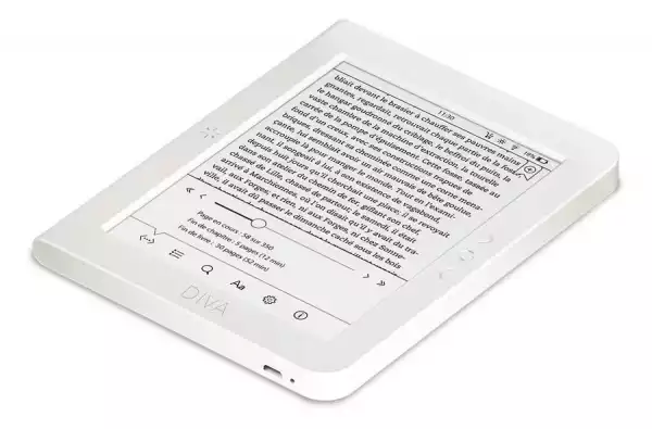 eBook четец BOOKEEN Diva HD 6", тъч, подсветка, 300dpi, бял