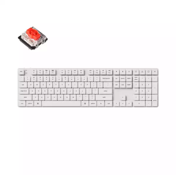 Геймърска механична клавиатура Keychron K5 Pro White QMK/VIA Full-Size Low-Profile Gateron Red Switches RGB Backlight