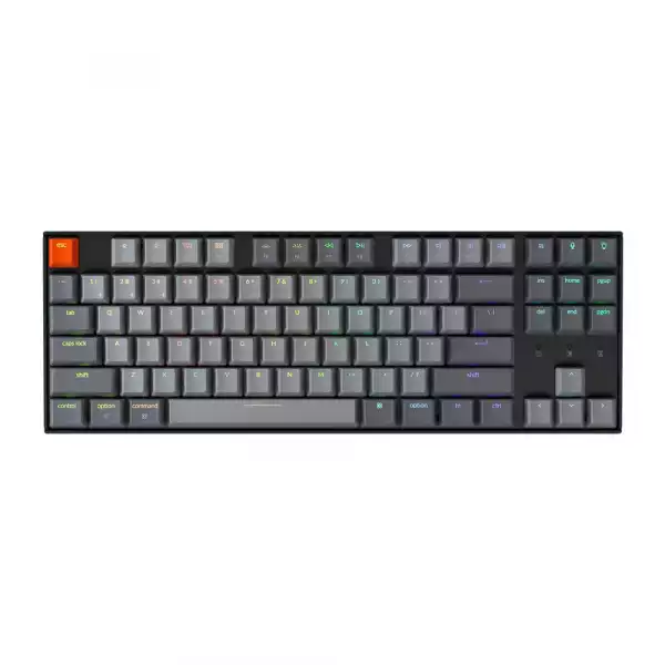 Геймърска Механична клавиатура Keychron K8 TKL Hot-Swappable Gateron Brown Switch RGB LED Plastic Frame