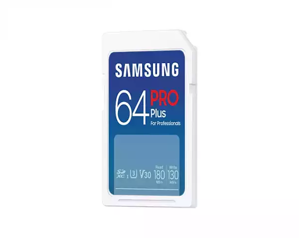 Карта памет Samsung PRO Plus, SD Card, 64GB, Бяла