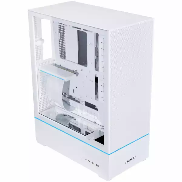 Кутия Lian-Li SUP01W Mid-Tower, Tempered Glass, Бяло