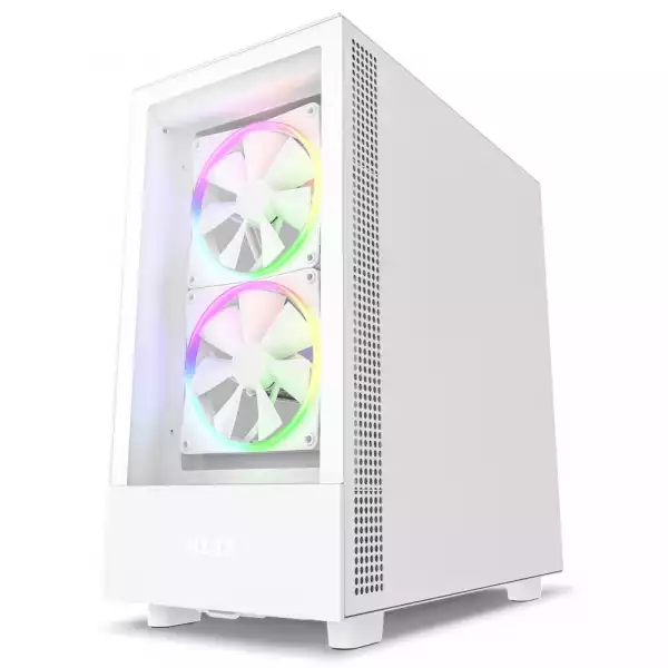 Кутия NZXT H5 Elite Matte White, Tempered Glass, Mid-Tower