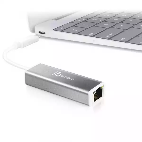 Мрежова карта j5Create JCE133G, Тип USB-C 3.1 Gen1, Gigabit Ethernet, Сив